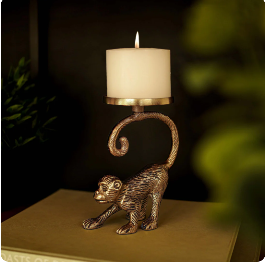 Metal Monkey Candle Holder