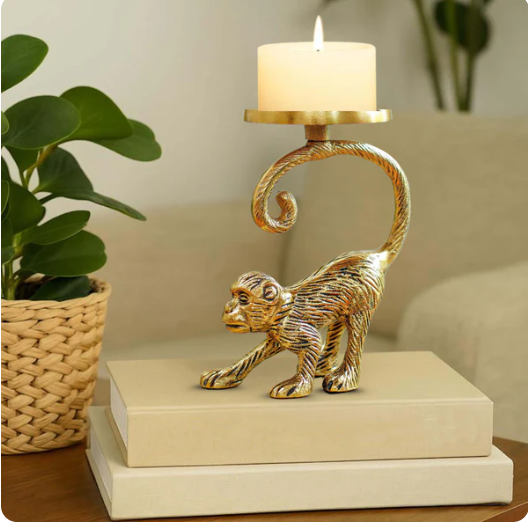 Metal Monkey Candle Holder