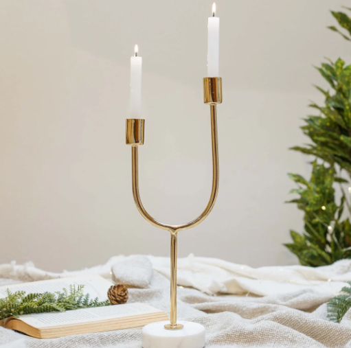 Dual Arc Metal Candle Holder