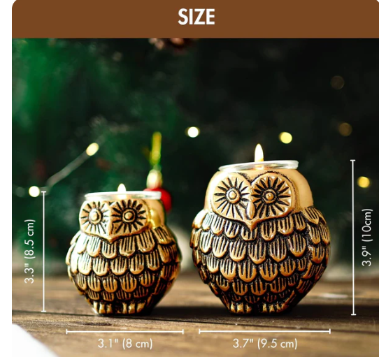 Owls Pair Candle Holder Set