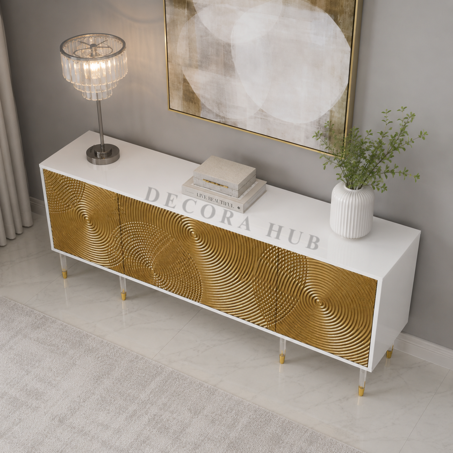 The Velvet Gold Wooden Console Table - image 3