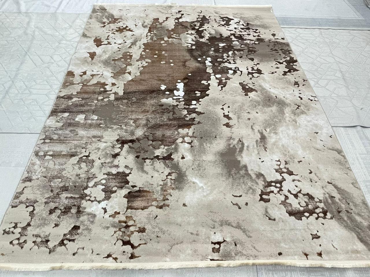 Abstract White and Grey Designer Carpet