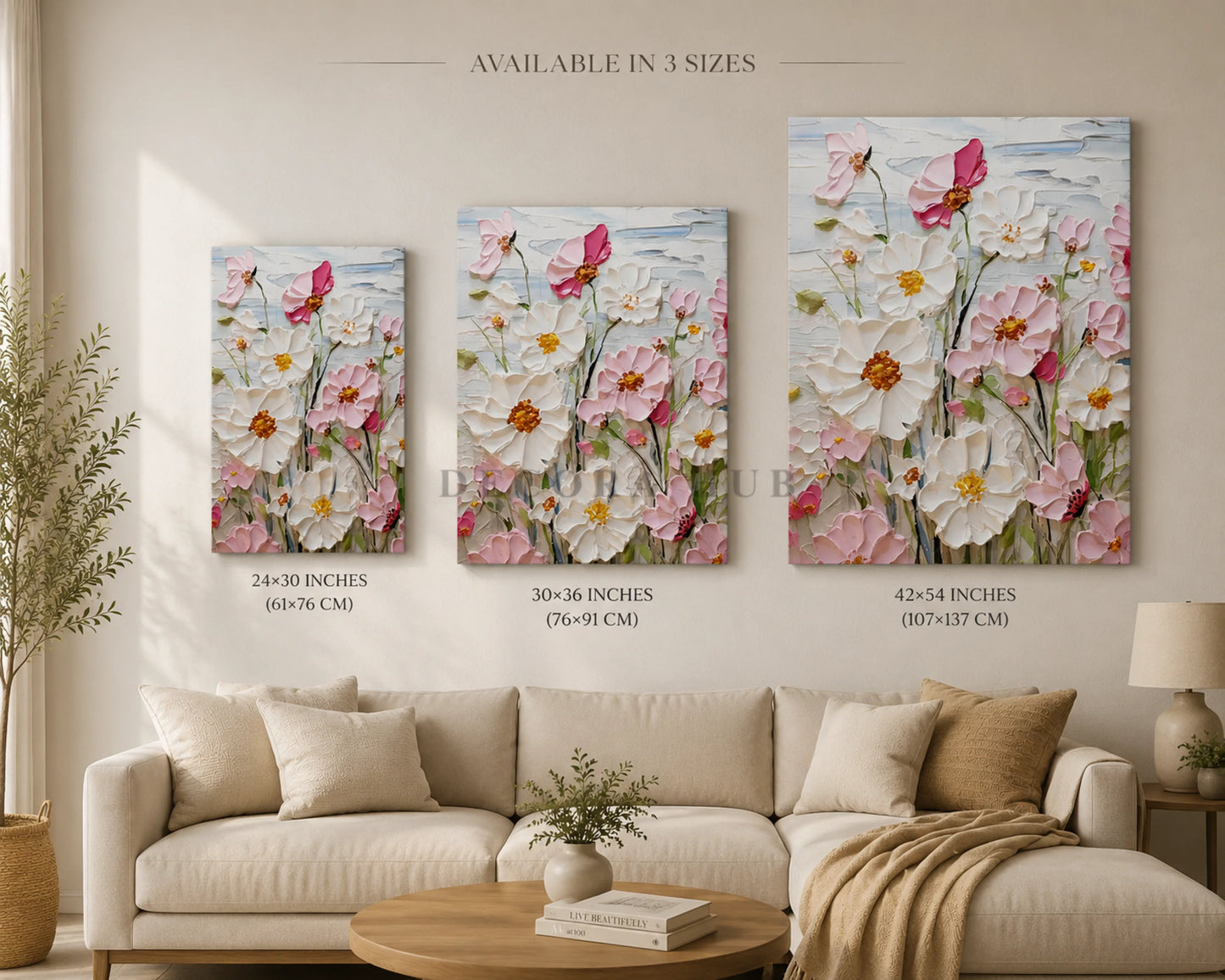 Blush Bloom Textured Wall Art - Textured Wall Art