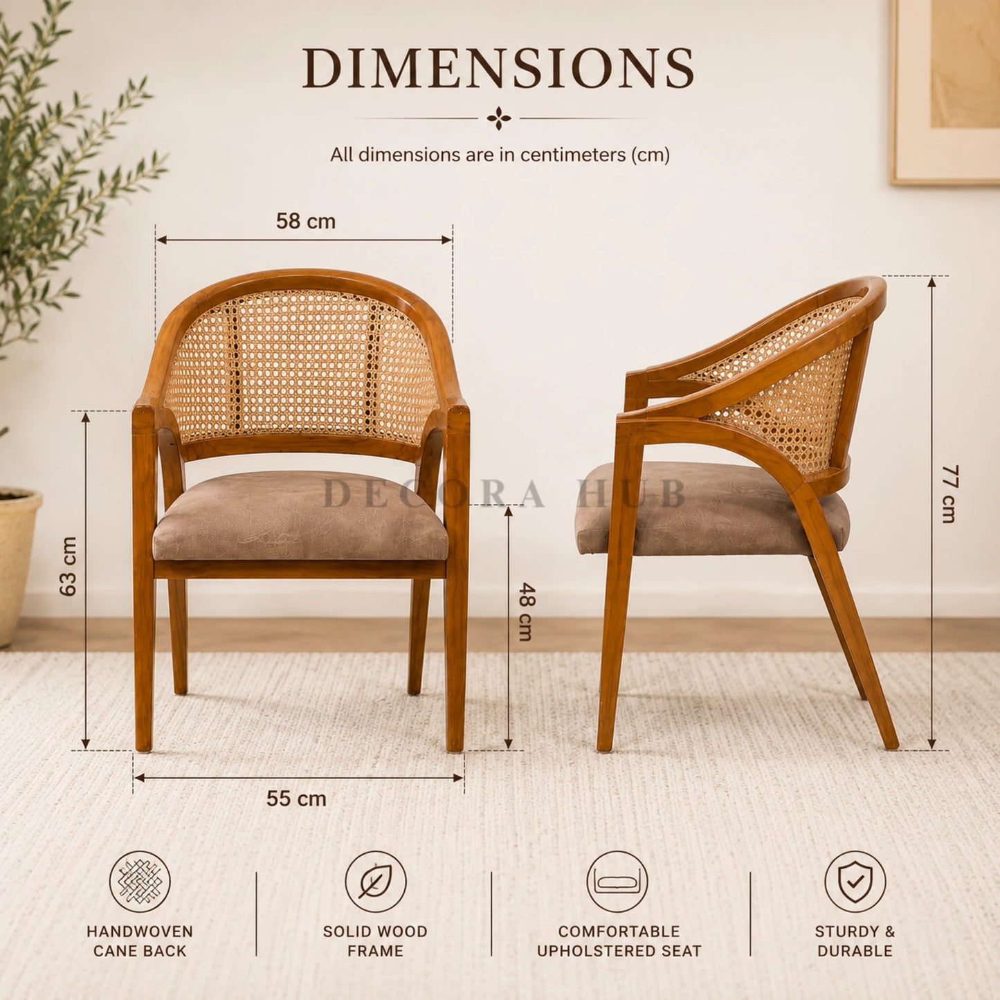 Classic Cane Wooden Dining Chair