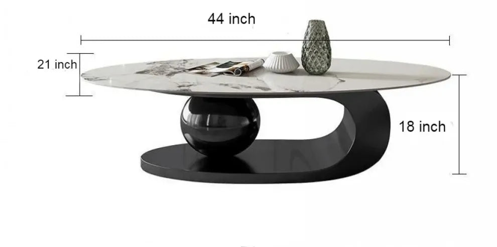 Sophisticated Oval Centre Table With Black Base