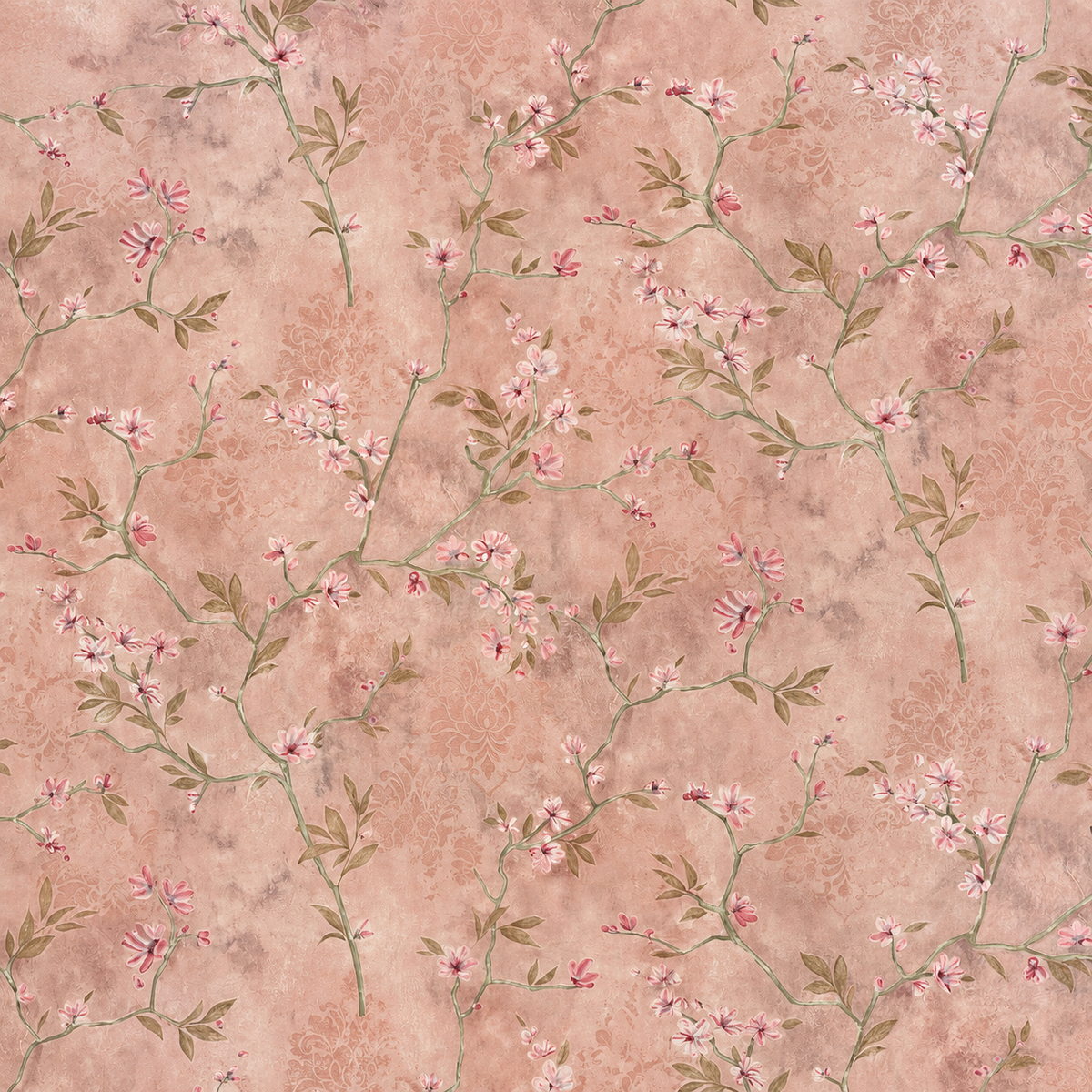 Blush Pink Cherry Blossom Trail Wallpaper - close-up