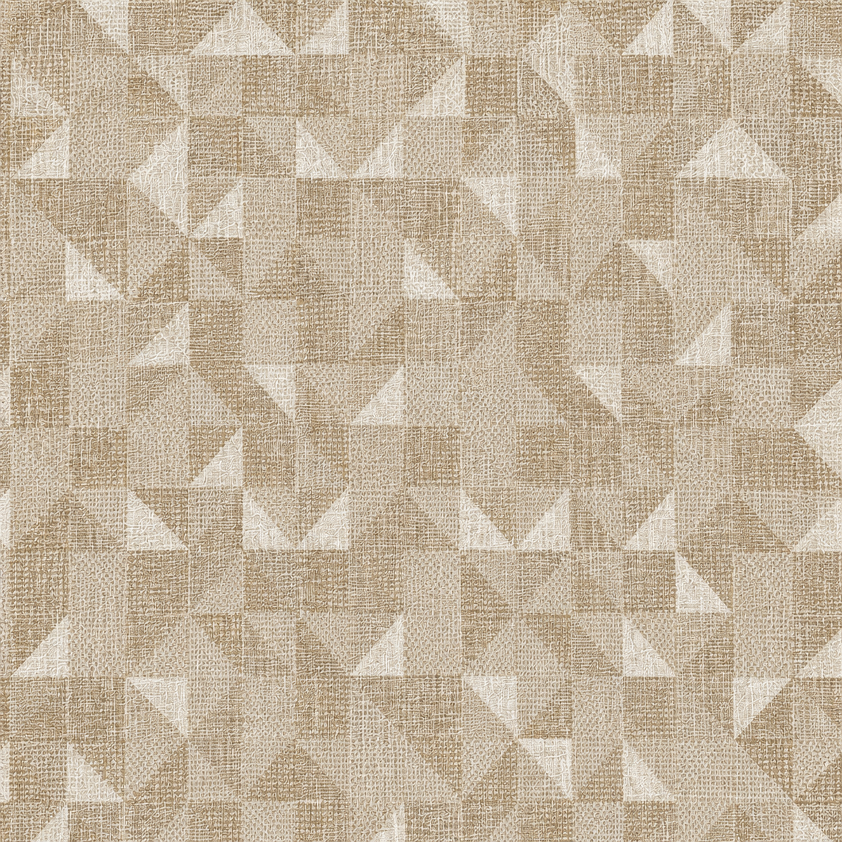 Golden Tan Geometric Mosaic Wallpaper - detail