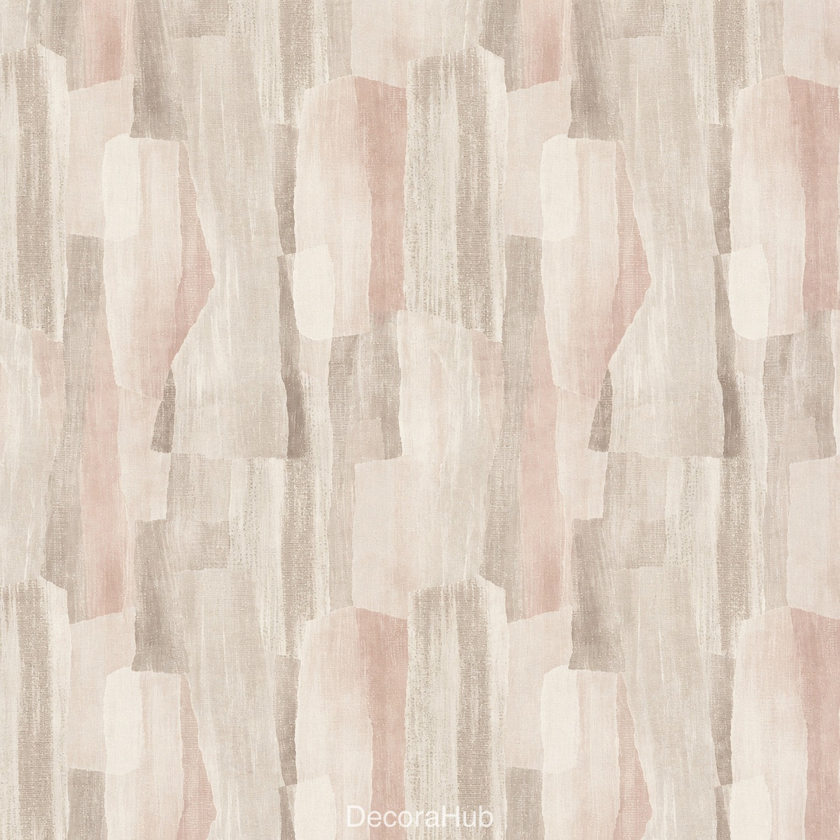 Blush Taupe Abstract Brushstroke Wallpaper - detail