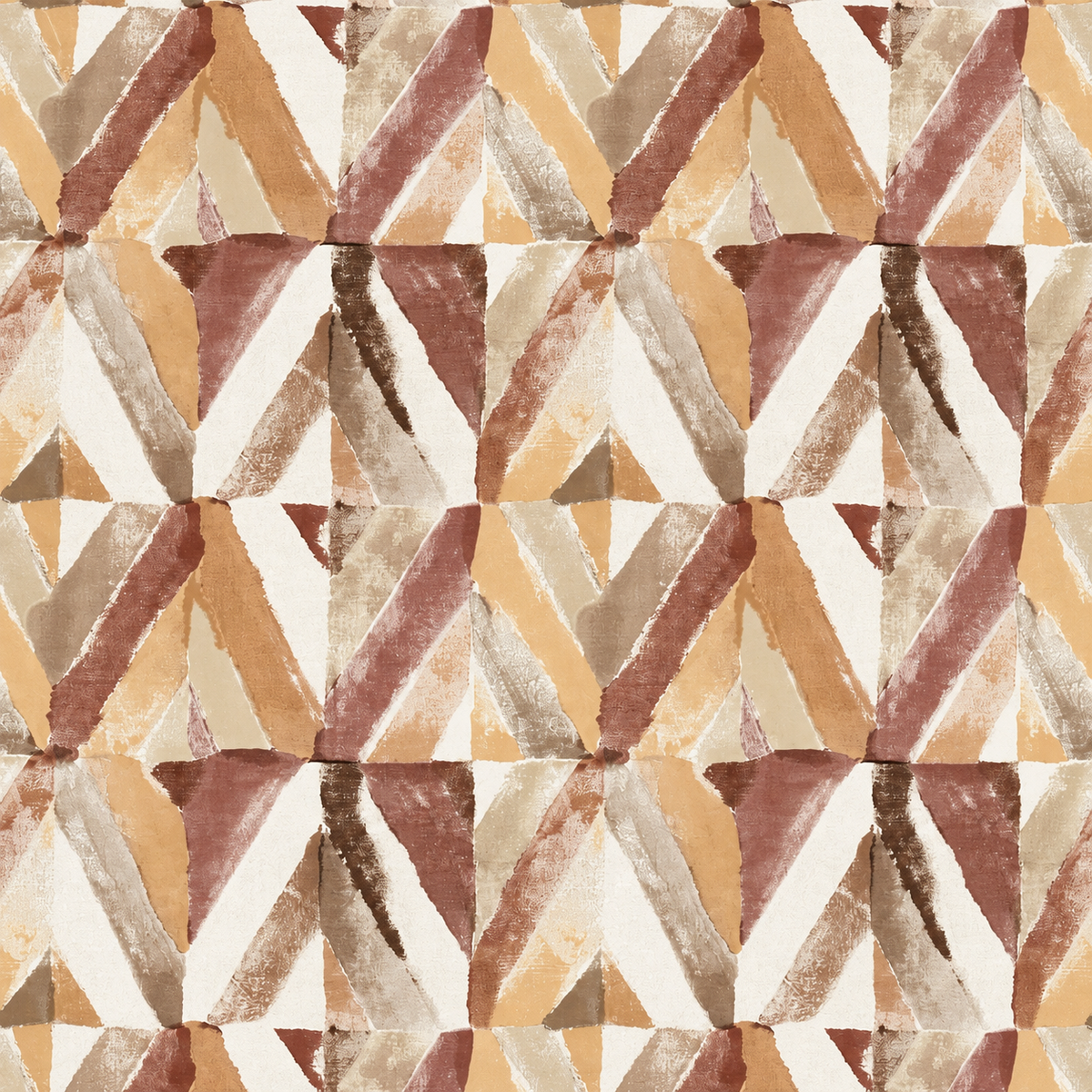 Terracotta Rust Geometric Diamond Wallpaper - detail