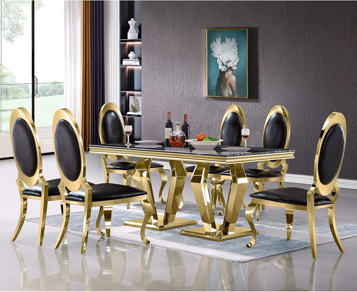 6 Seater Luxurious Marble Dining Table