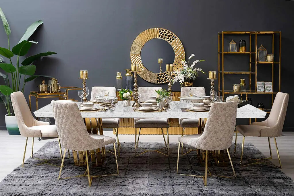 Designer White Marble Dining Table