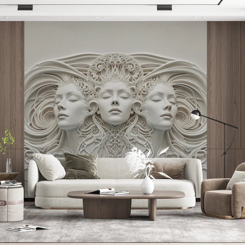 3D Woman Face Wallpaper