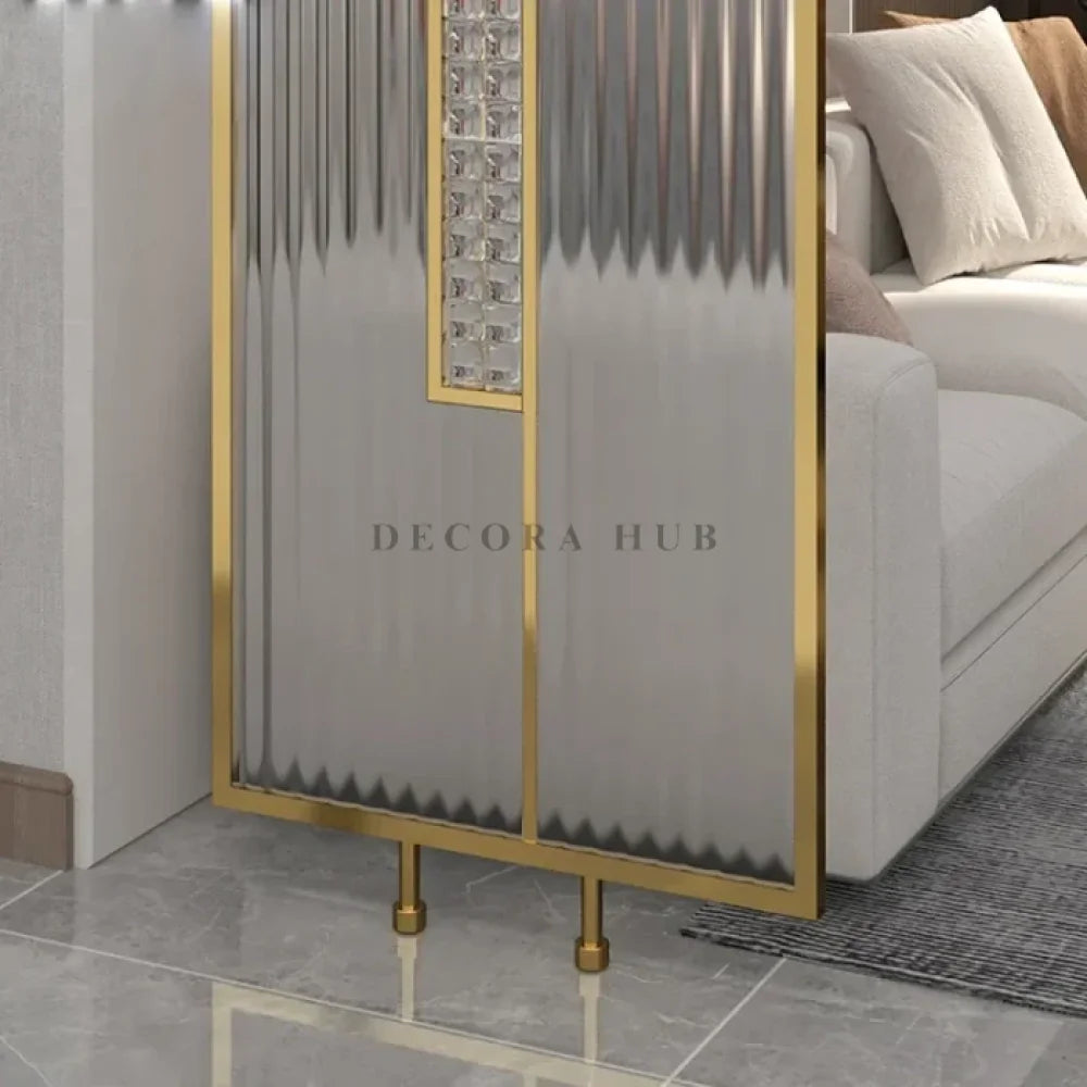 Luxurious Fluted Glass Room Partition