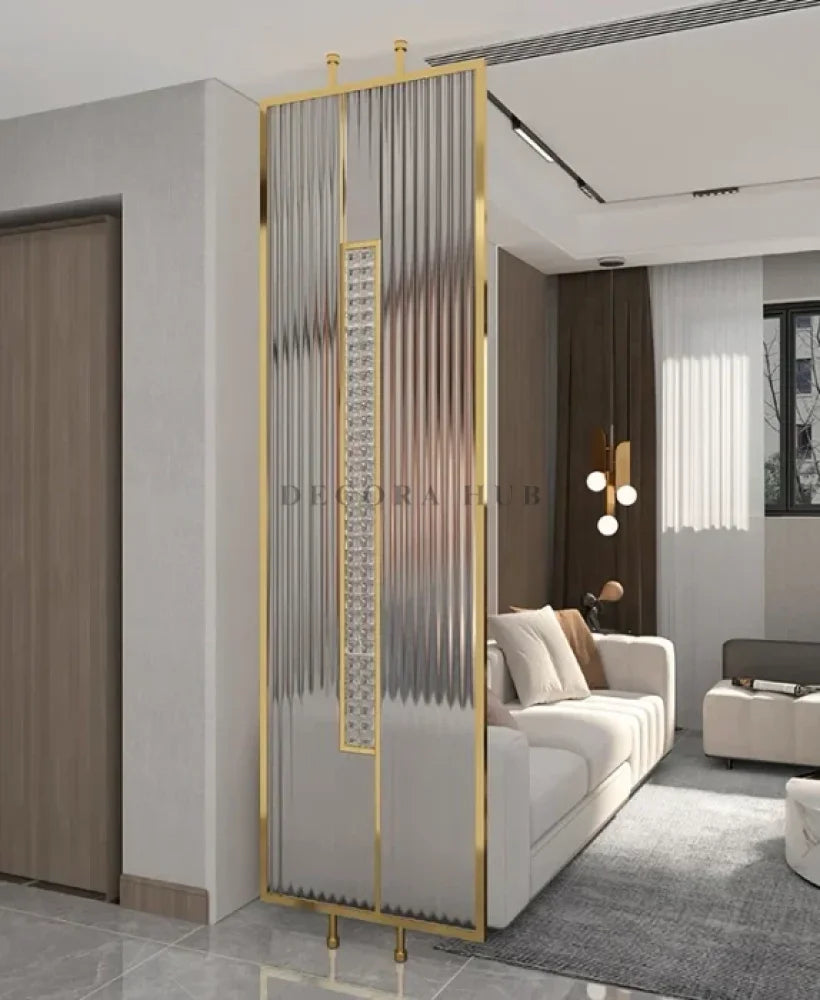 Luxurious Fluted Glass Room Partition