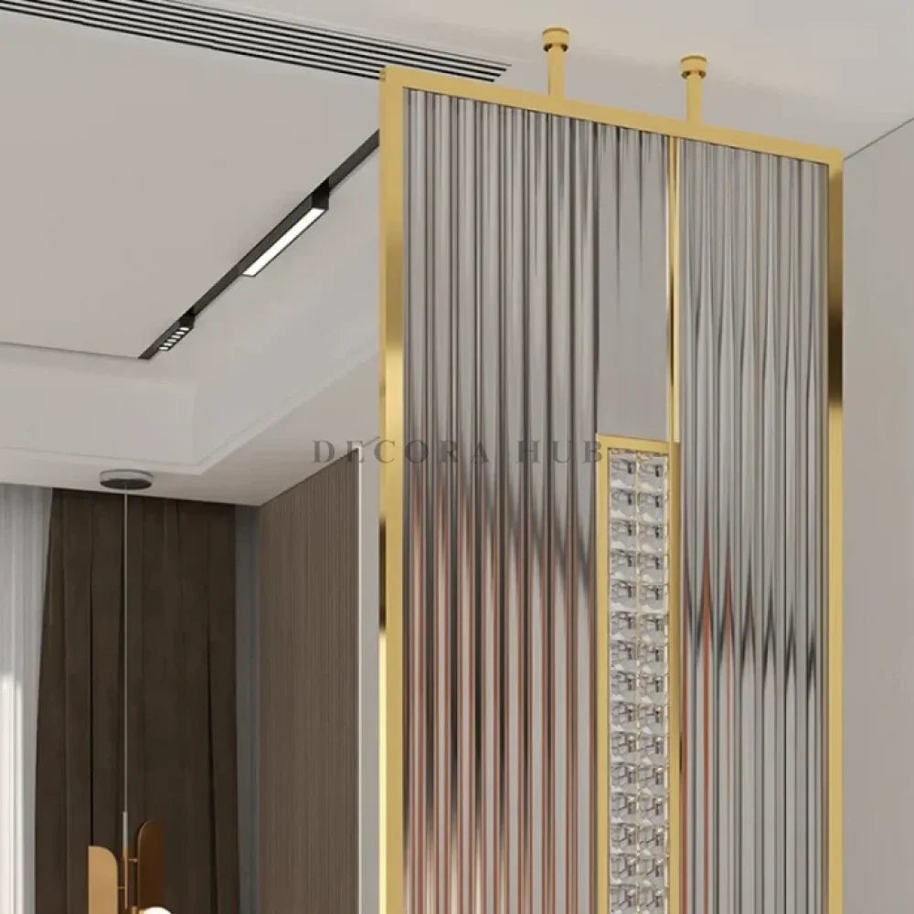 Luxurious Fluted Glass Room Partition