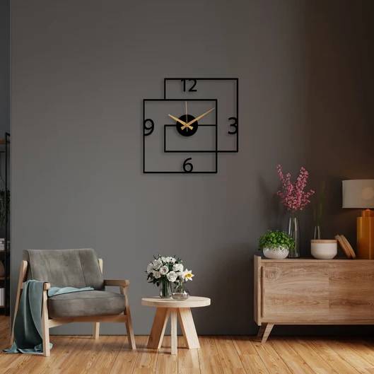 Modern Decorative Double Square Shape Wall Clock