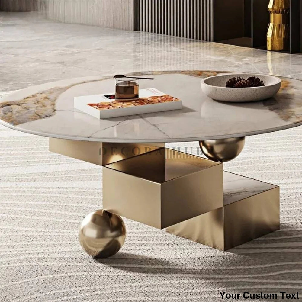 Modern Coffee Table With Contemporary Marble Top