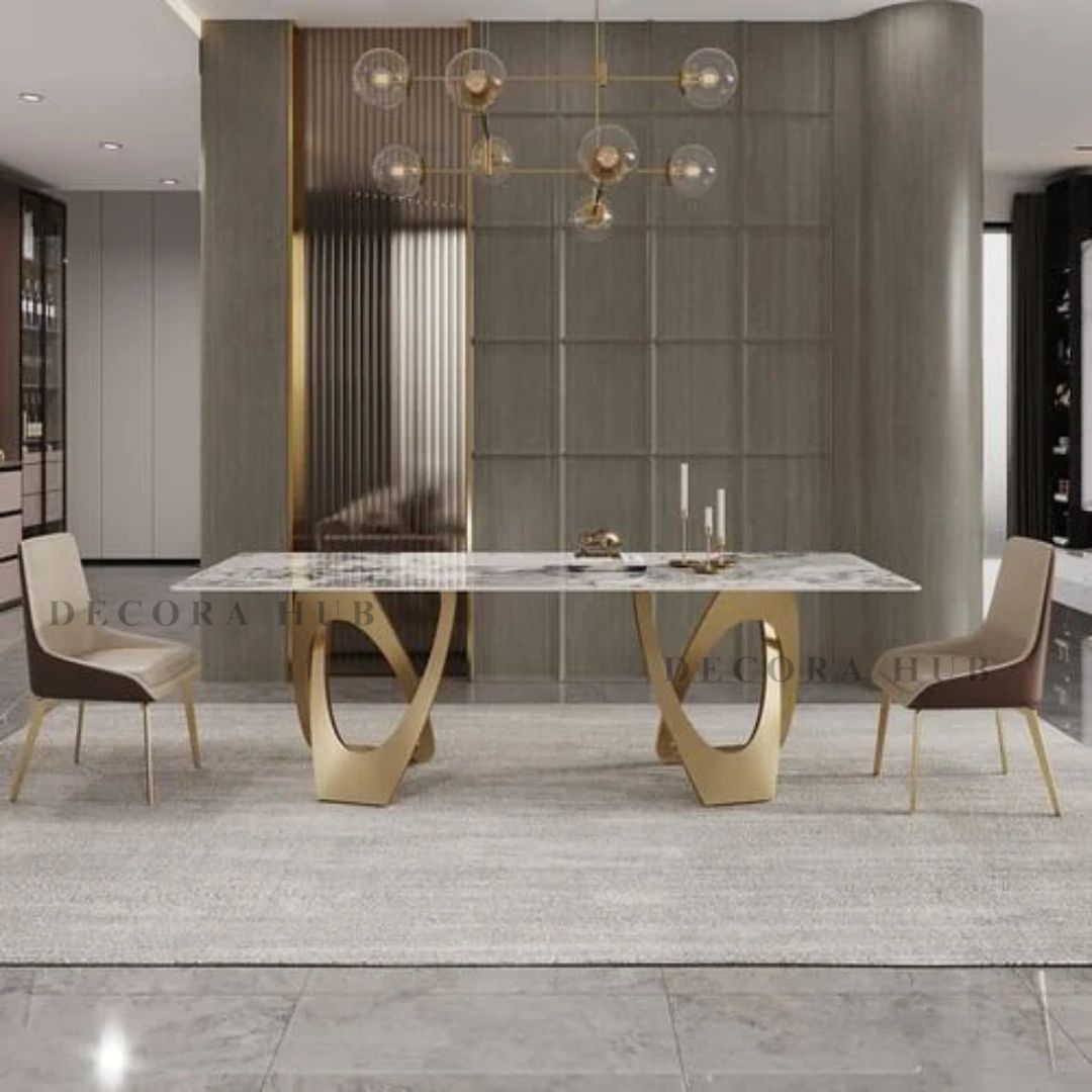 Platinum Beautiful Dining Table in Marble Finish – detail view
