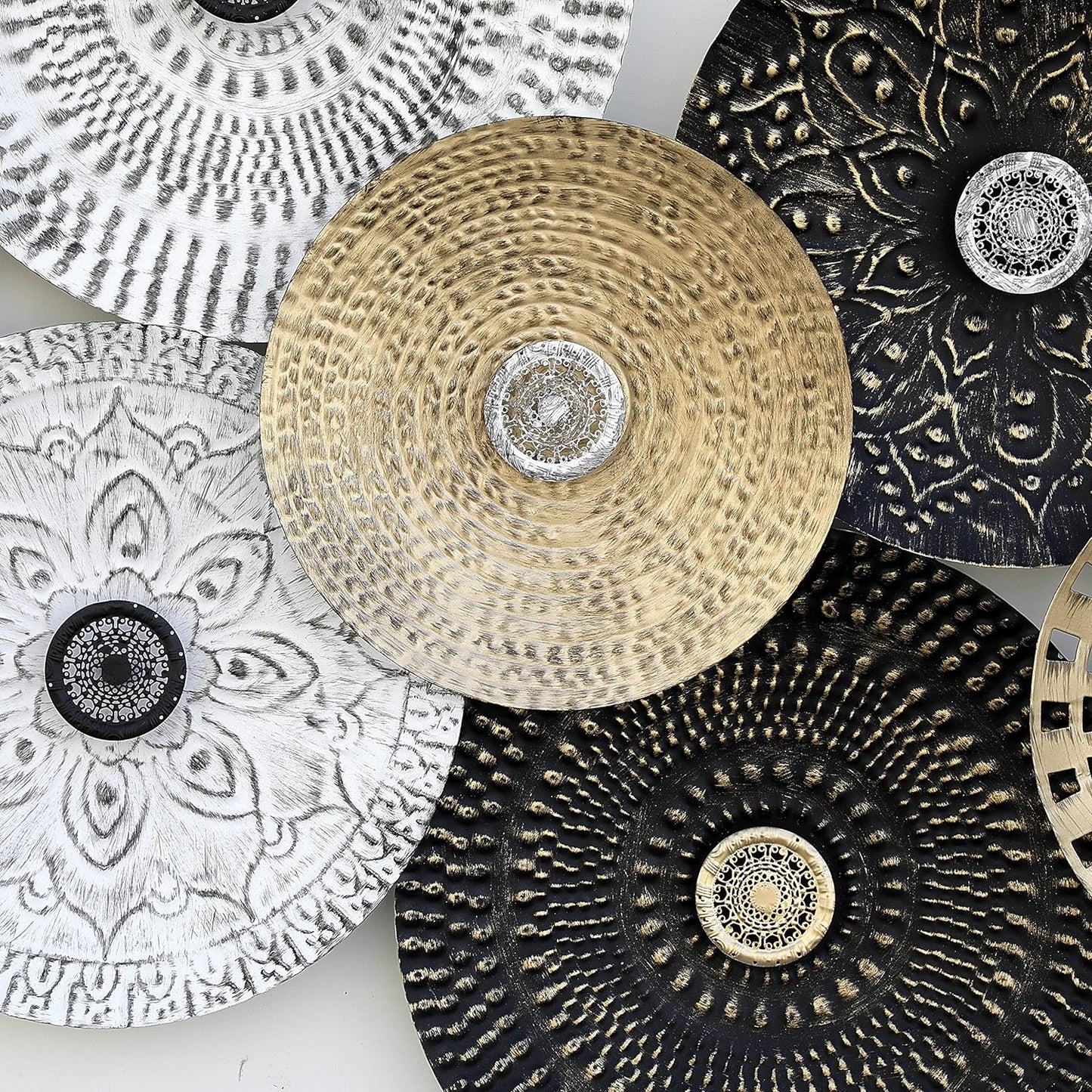 Traditional Black Circles Metal Wall Art