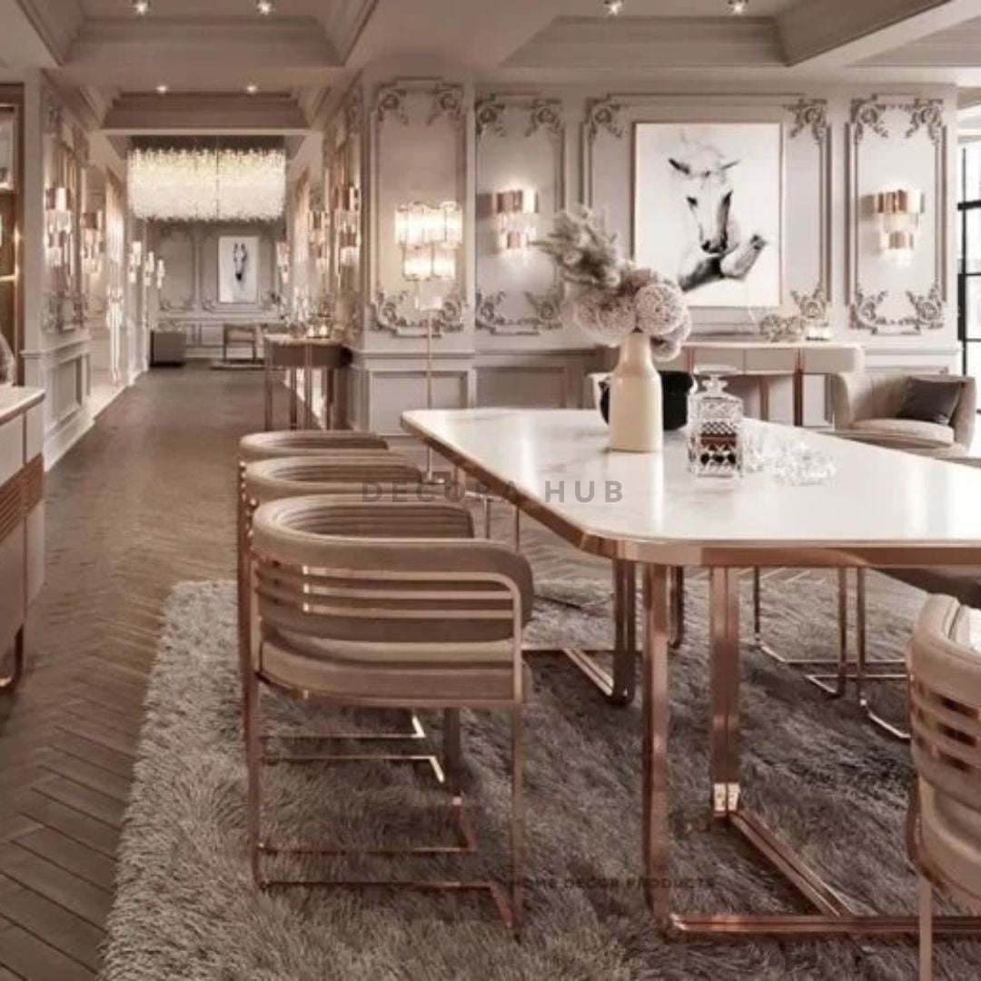 Rose Gold Luxurious Dining Table – detail view