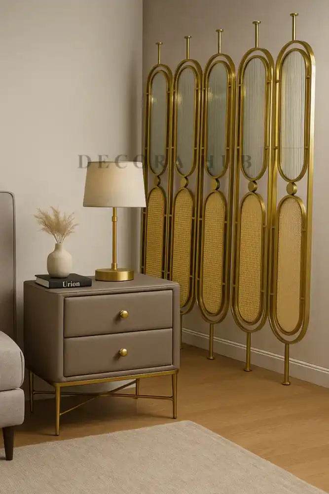 Stainless steel & Glass Cane PVD Partition
