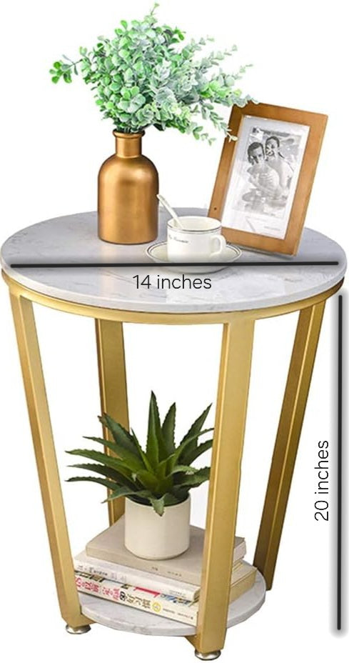 Luxurious Golden Tapered Side Table