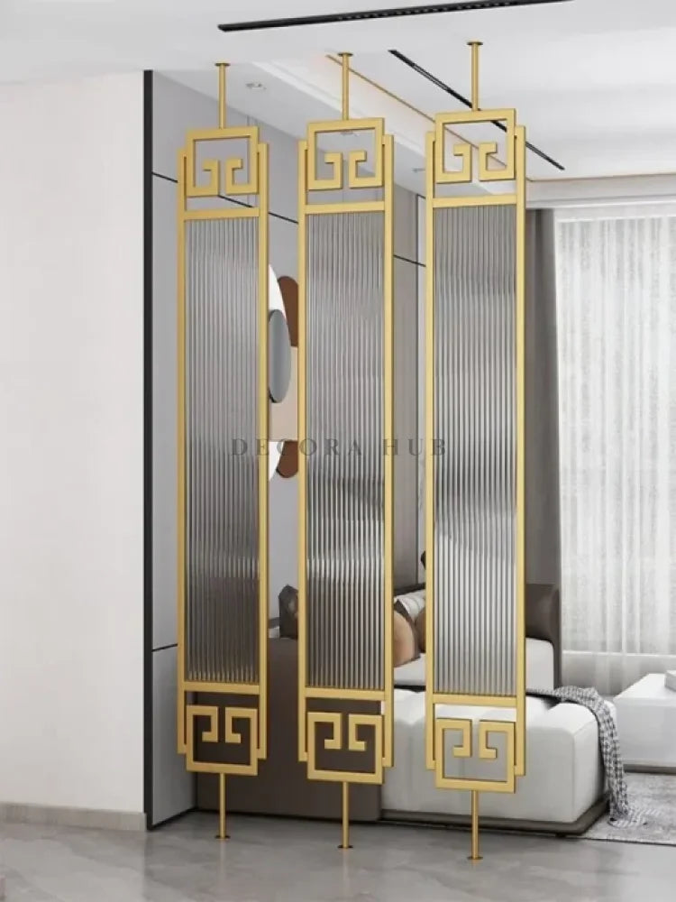 Stylish Room Partition With Fluted Glass