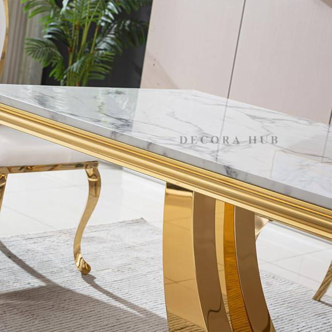 The Sterling Metal Dining Table – in dining room