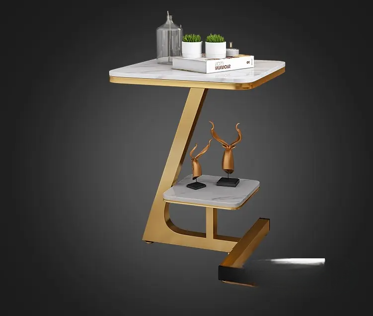 Vogue Side Golden & Black Side Table – gold and black metal side table by DecoraHub