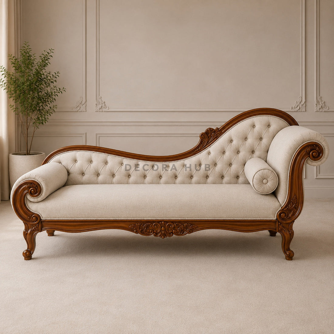 DecoraHub Royal Teak Lounger sofa