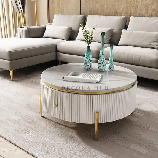 Soho Round Marble Luxurious Centre Table styled for Diwali