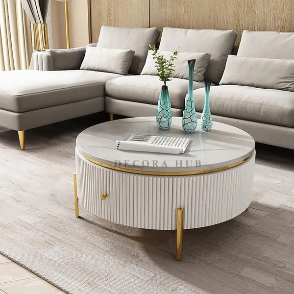 Soho Round Marble Luxurious Centre Table styled for Diwali