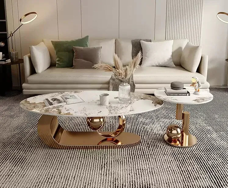 Oval round rectangular marble centre table shape guide for Indian living rooms