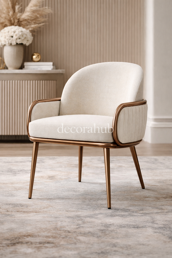 The Amethyst Luxurious dining chair in white velvet