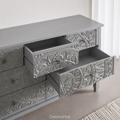 Mandala Grey Wooden Sideboard