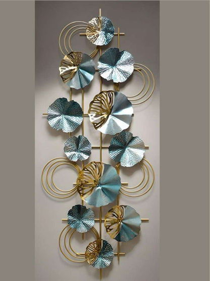 Blue And Gold Toned Metal Wall Art