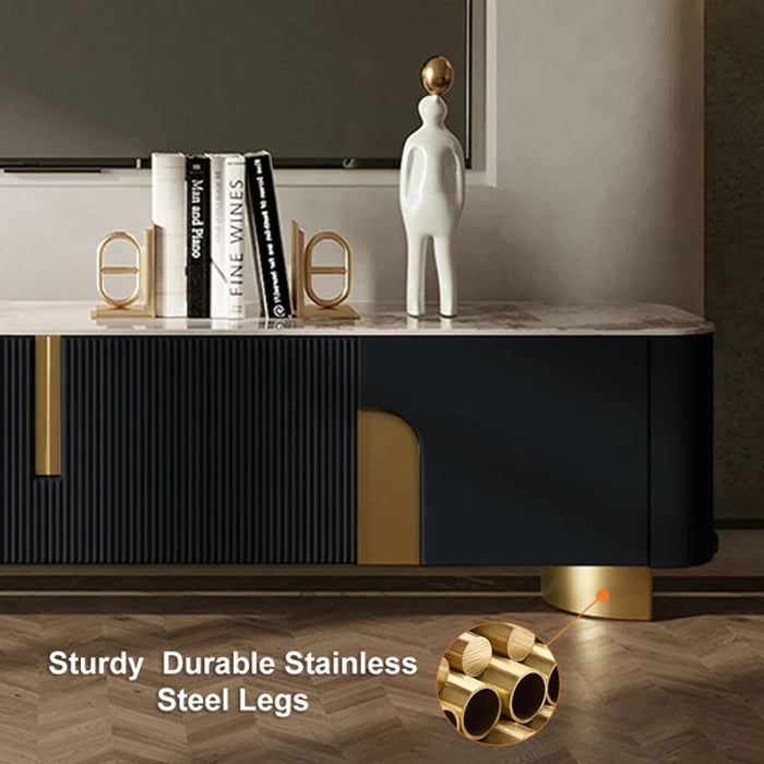 Marvellous Black & Gold Combination TV Unit