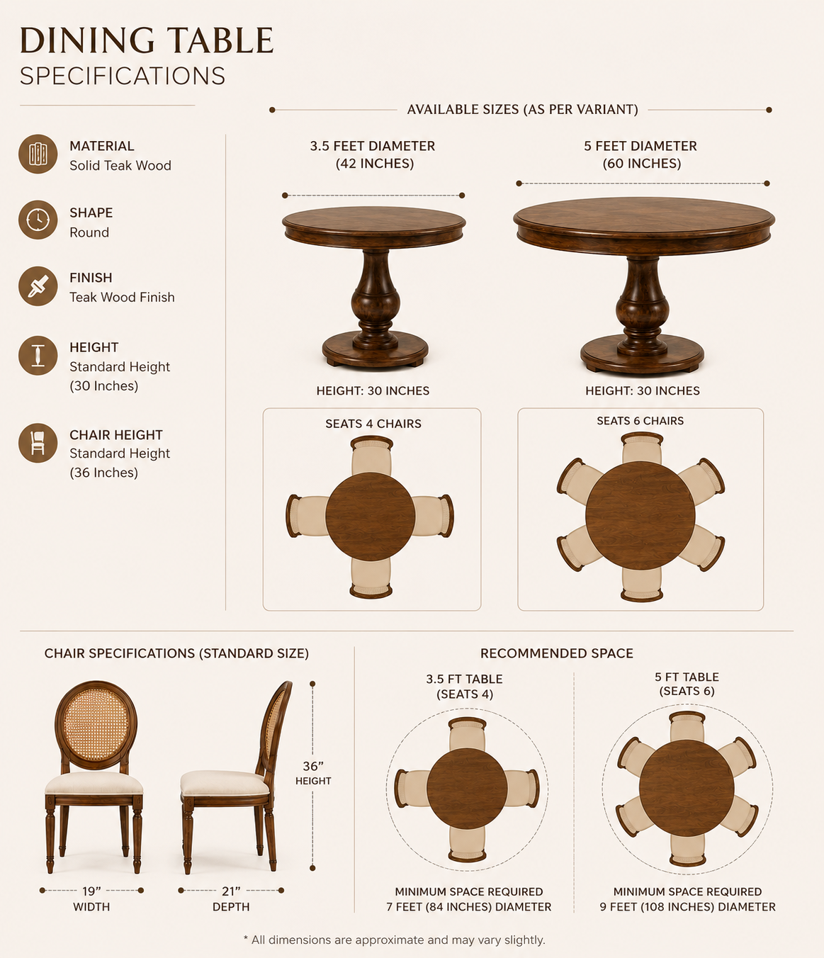 Haveli Teak Wood Dining Table Set