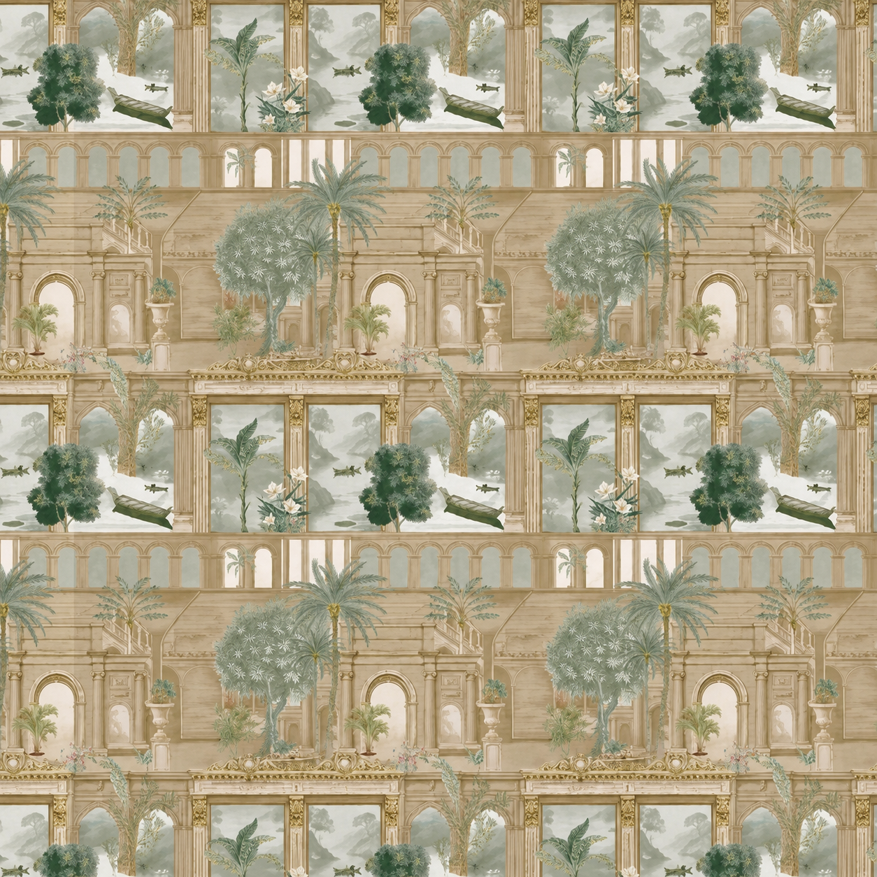 Palazzo Colonnade Garden Wallpaper