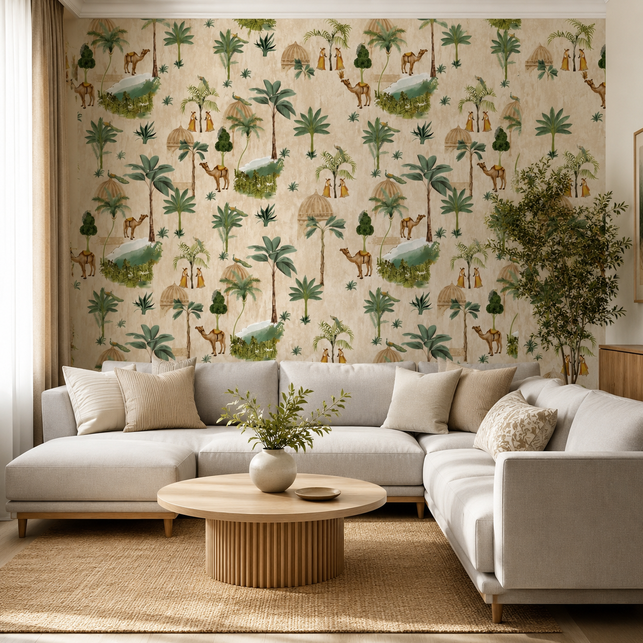 Desert Oasis Caravan Wallpaper
