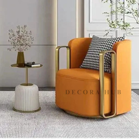 Orange Luxurious Revolving Chair