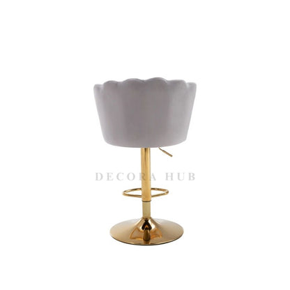 Luxury Gray Velvet Bar Stool – Gray Velvet Bar Stool by DecoraHub