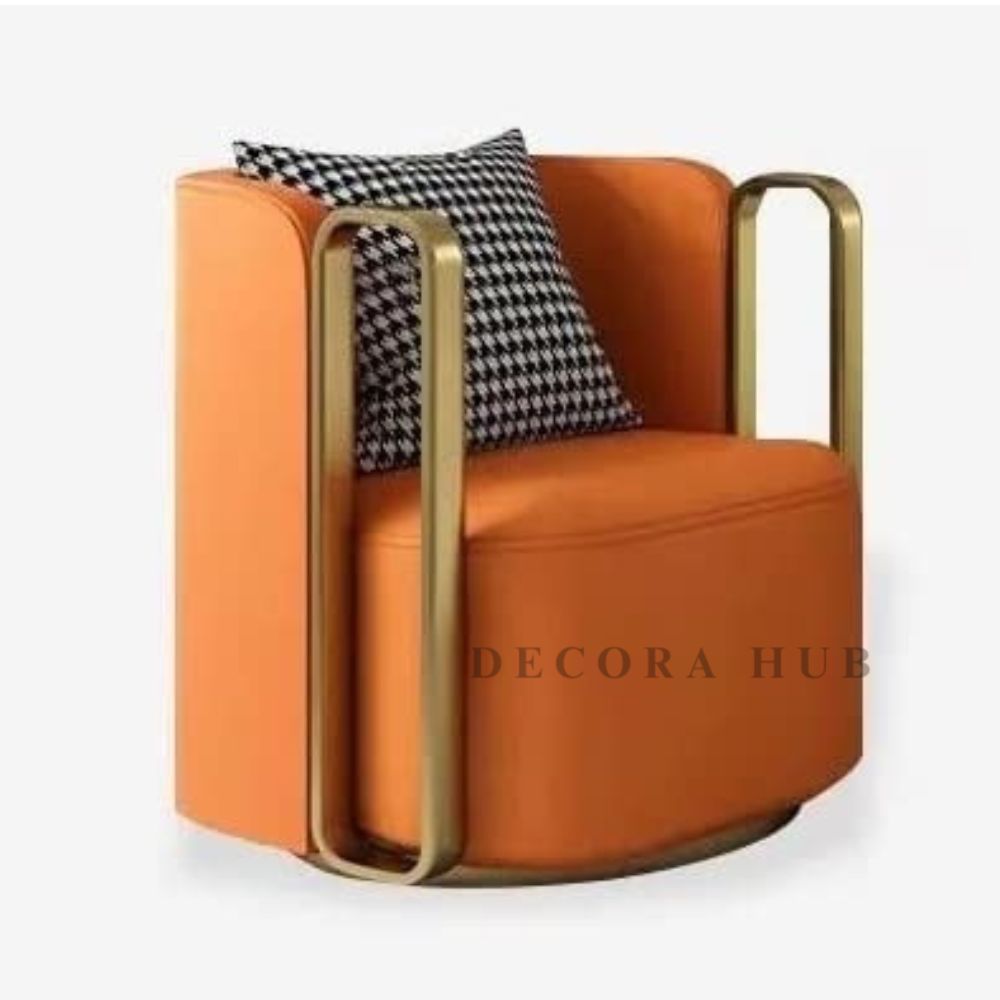 Orange Luxurious Revolving Chair