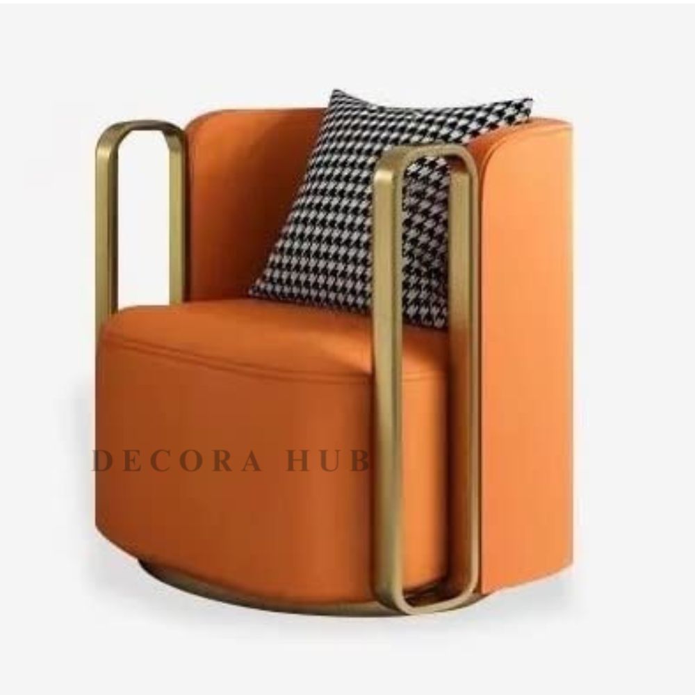 Orange Luxurious Revolving Chair