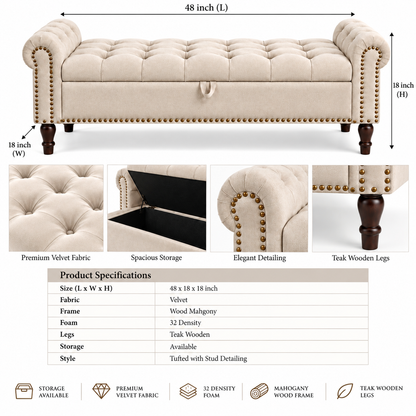 Evelyn Tufted Storage Bench