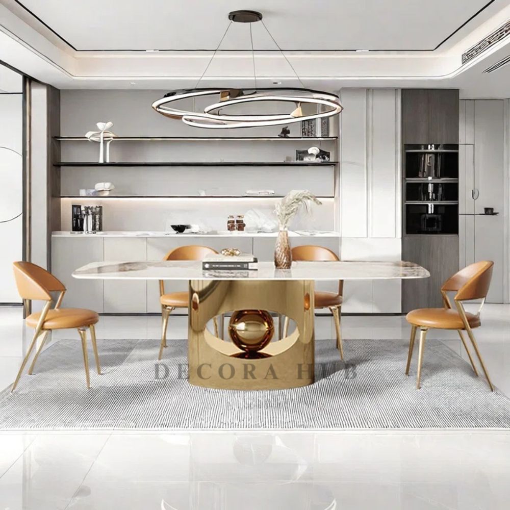The Astoria White Marble Dining Table