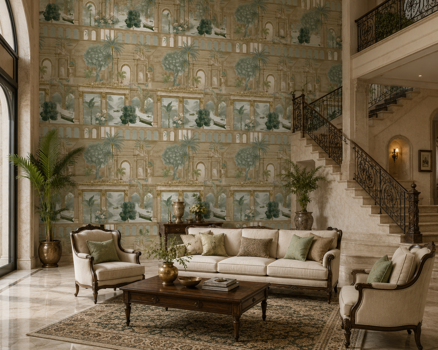 Palazzo Colonnade Garden Wallpaper