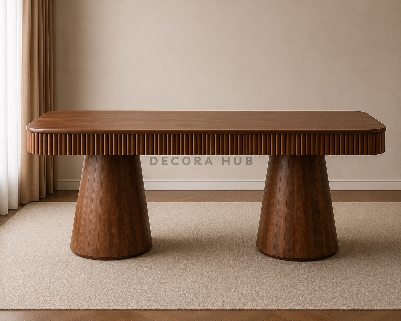 Caspian Fluted Wooden Dining table