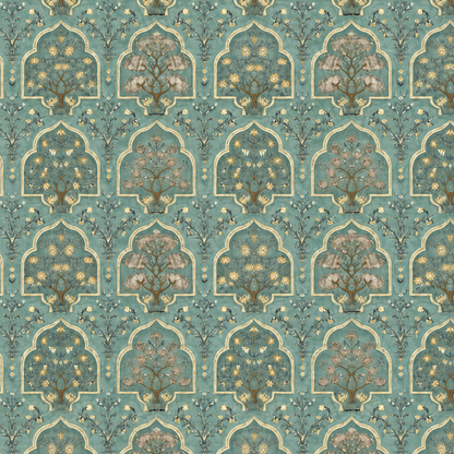 Jade Mughal Arch Tree Wallpaper