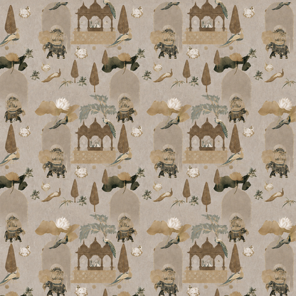 Stone Grey Royal Procession Wallpaper